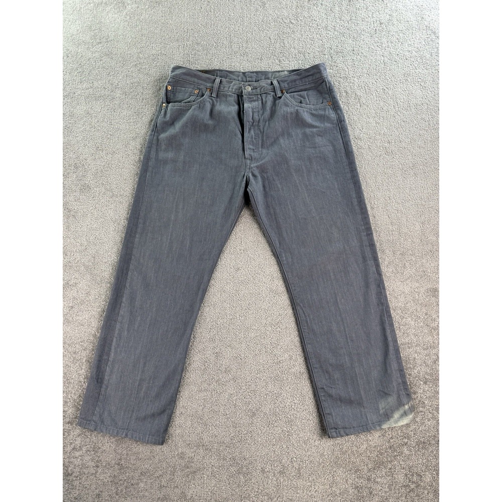 Levis 501XX Jeans Mens 38x32 Gray Denim Classic Original Straight Button Fly